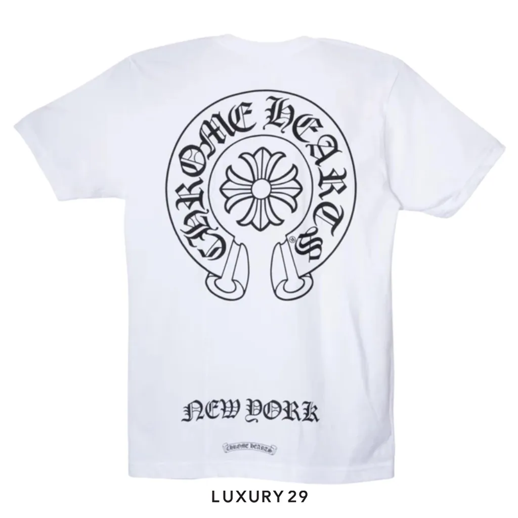 Chrome Hearts New York Exclusive Horseshoes Pocket logo T-shirt White(M, White)