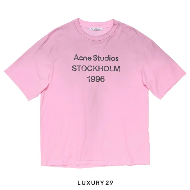 Acne Studios Sprayed logo t-shirt Cotton Candy Pink