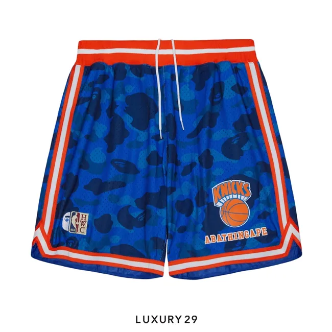 BAPE x Mitchell & Ness NBA New York Knicks Swingman Shorts