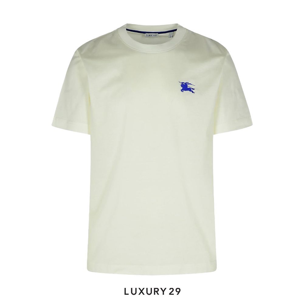 Burberry White logo T-shirt Cotton(S, White)