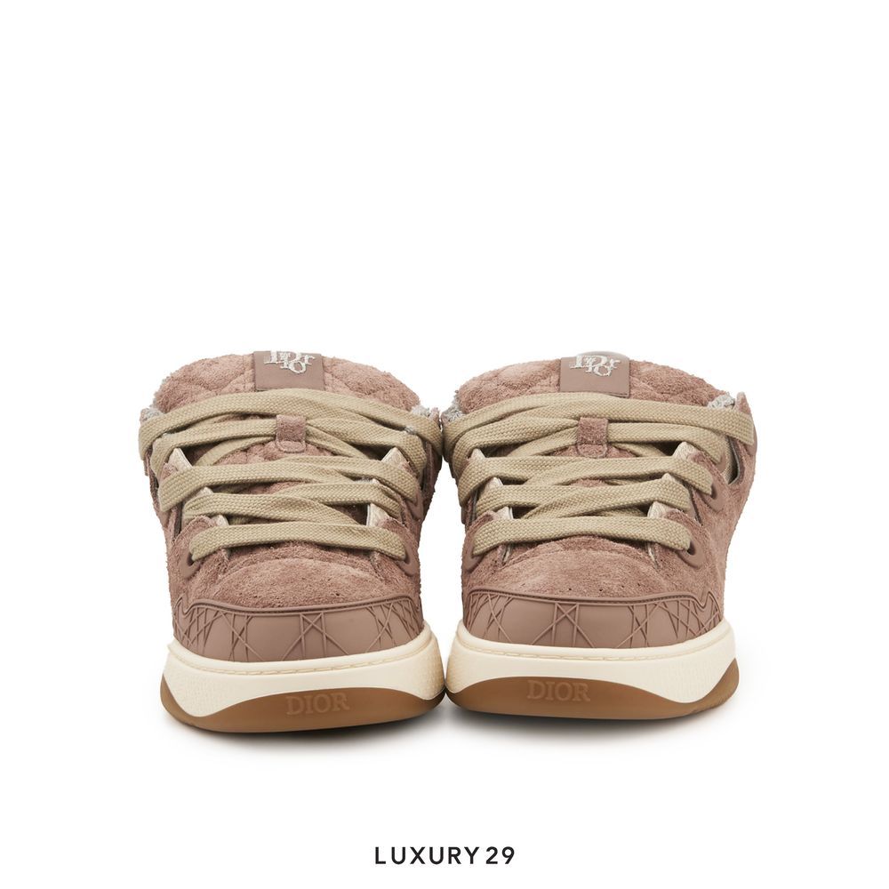 Dior by ERL B9S Skater Sneaker, Limited and Numbered Edition Lilac Suede and Dior Oblique Jacquard(42, Brown)