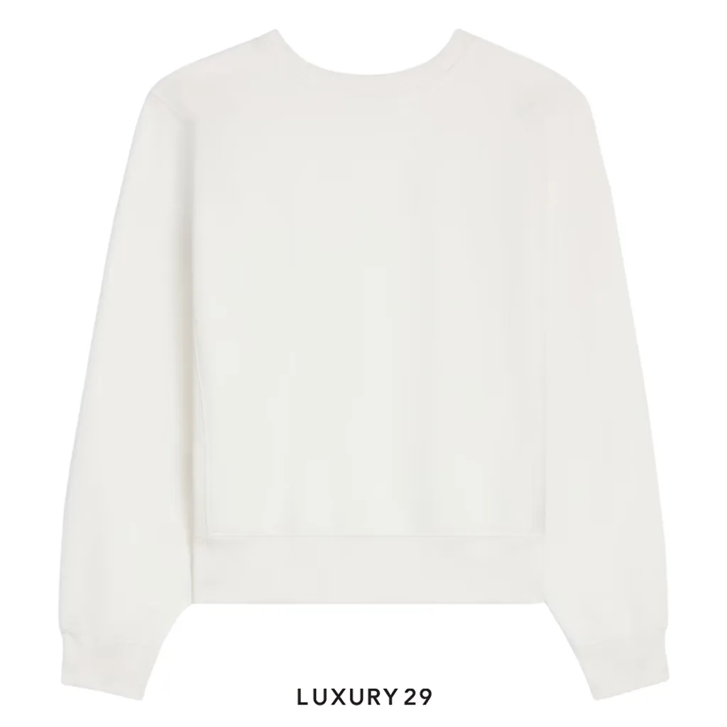 Celine oversized sweatshirt IN cotton fleece WASHED WHITE/NAVY(S, White)