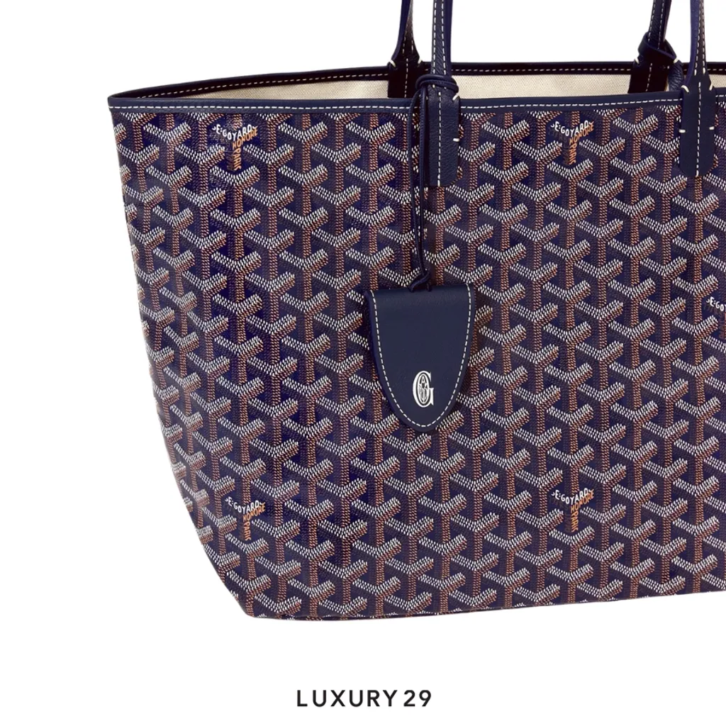 Goyard Saint Louis PM Bag with Croc Universal Navy Blue(Small, Blue)