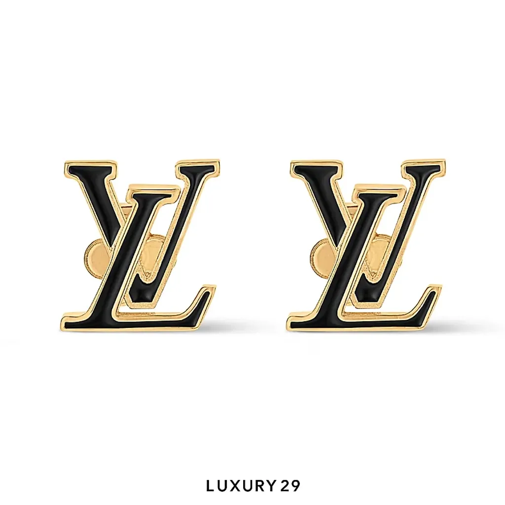 Louis Vuitton LV Iconic Enamel Earrings black enamel(Free Size, Black)
