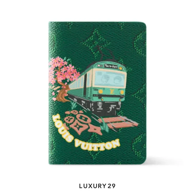 Louis Vuitton LV Pocket Organizer Wallet Green Monogram Canvas