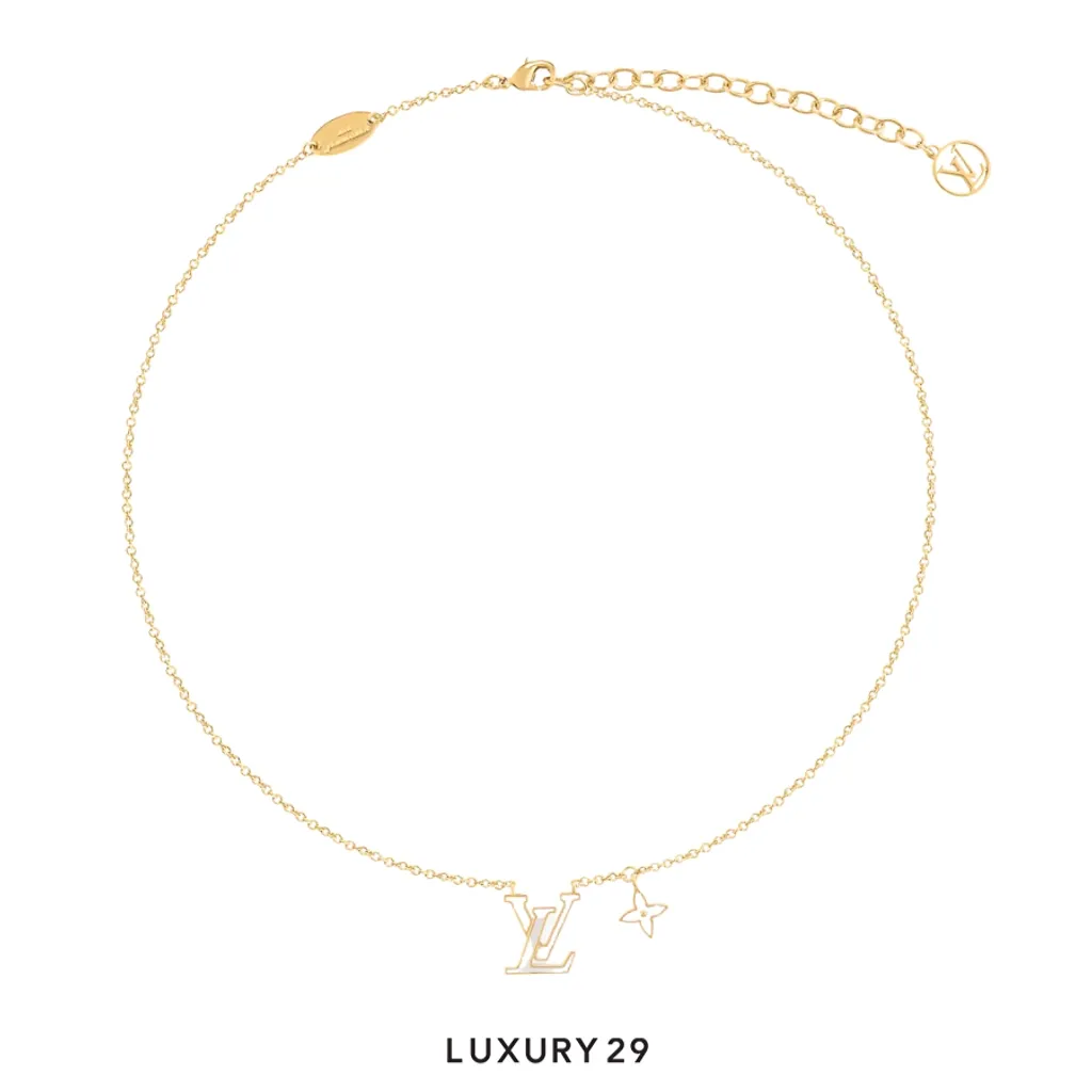 Louis Vuitton LV Iconic Enamel Necklace White enamel(Free Size, Gold)