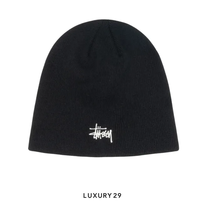 STUSSY CUFF BASIC STUSSY SKULLCAP BLACK