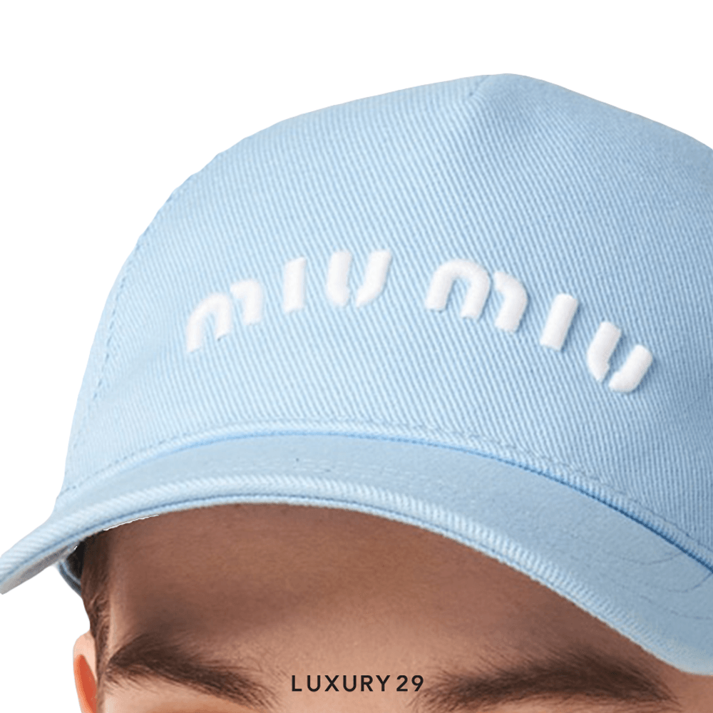 Miu Miu Drill baseball cap Sky Blue/White