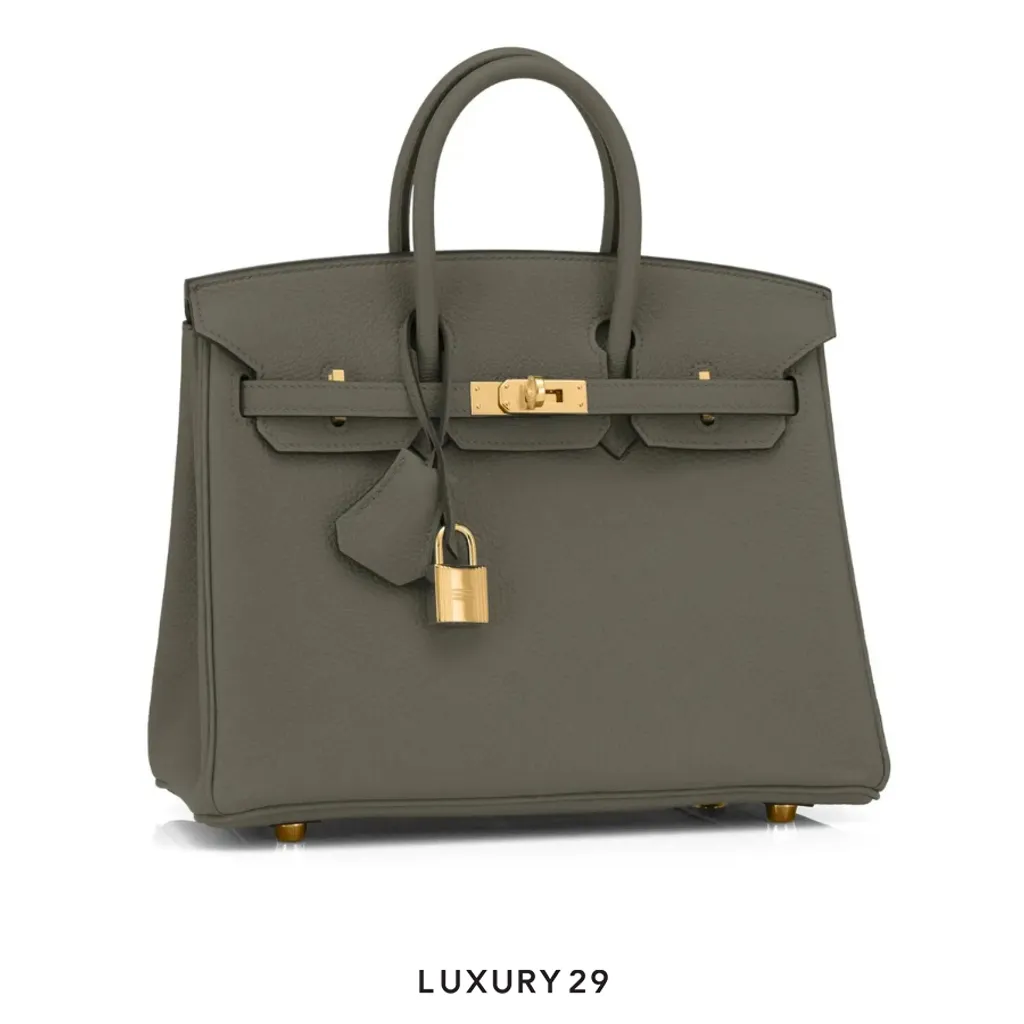 Hermes Birkin 25 Vert Maquis Bag Togo Gold Hardware Military Green K Stamp (2025)(Small, Green)