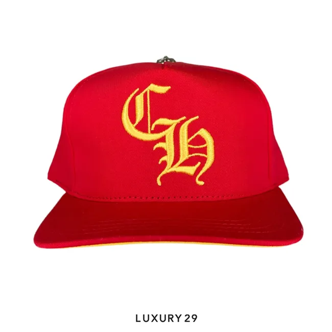 Chrome Hearts CH Silver Button Hat Red/Yellow