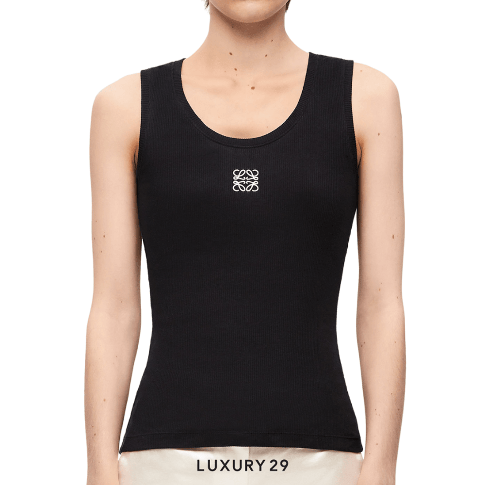 Loewe Anagram Tank Top in Cotton Black(S, Black)