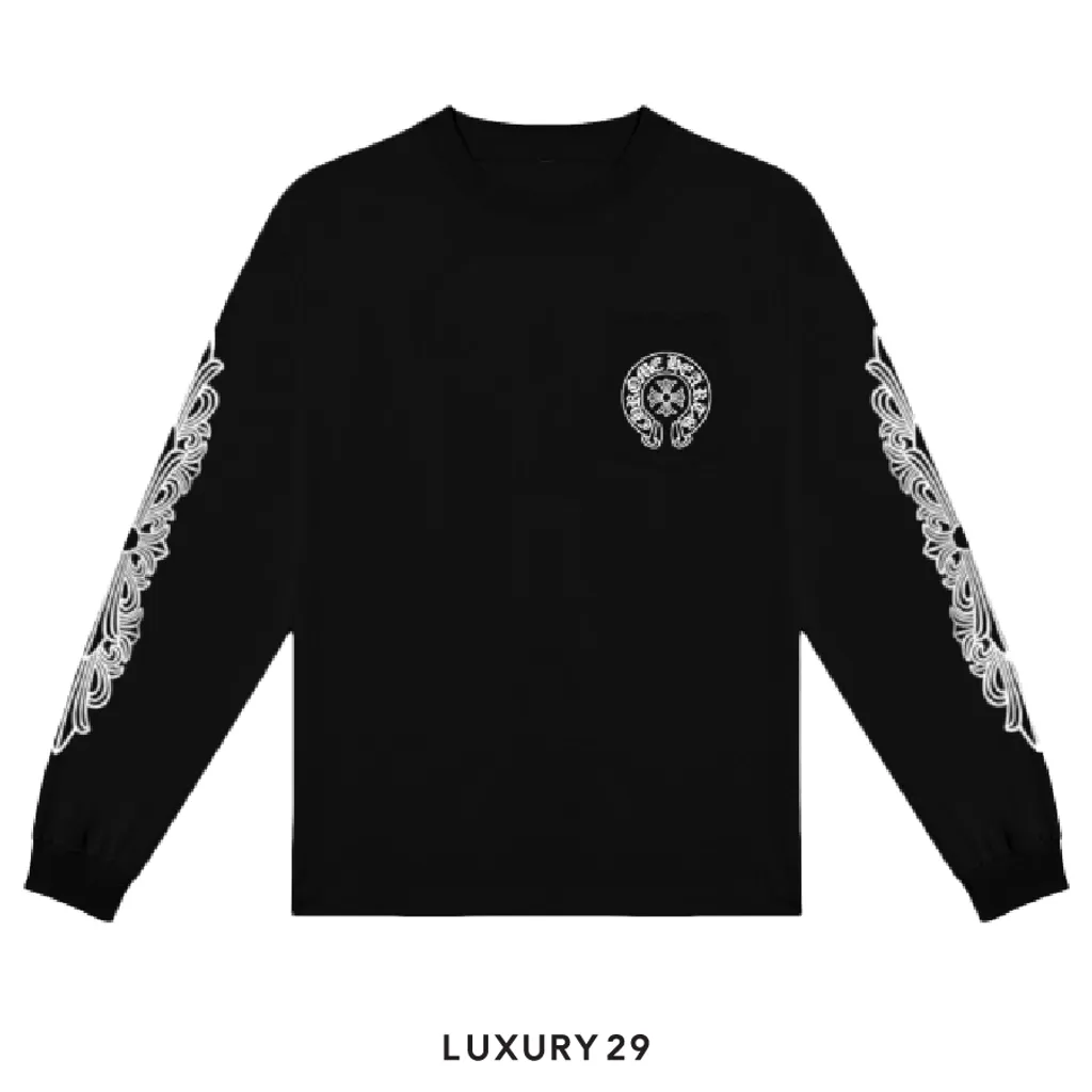 Chrome Hearts Pocket T-Shirt Long Sleeve Black(M, Black)