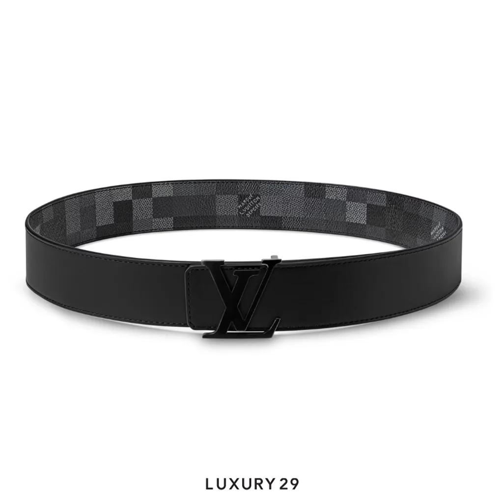 Louis Vuitton LV Initiales Damoflage belt 40mm reversible Black(40, Black)