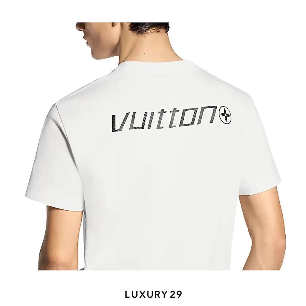 Louis Vuitton LV Printed Signature Adorn Carbon T-Shirt(S, White)