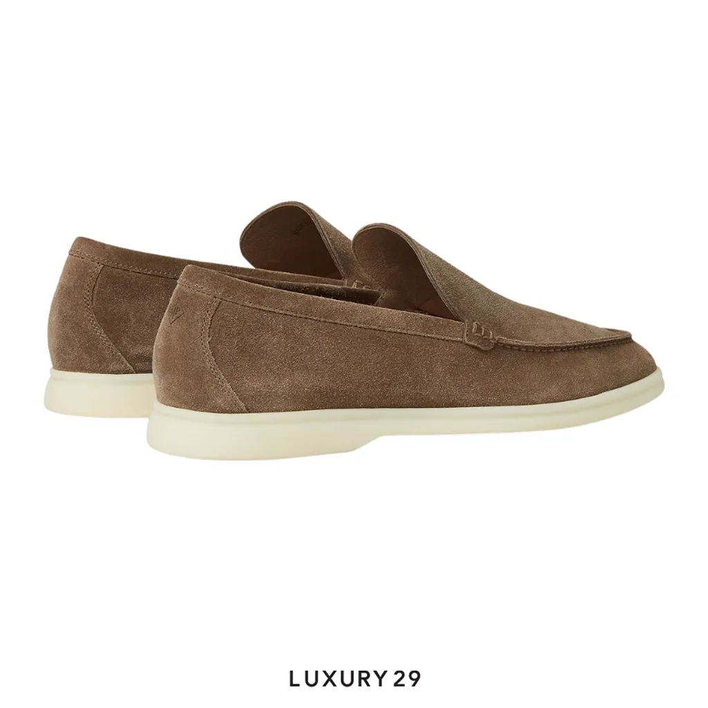 Loro Piana Summer Walk Loafer Suede Canteen(43, Brown)