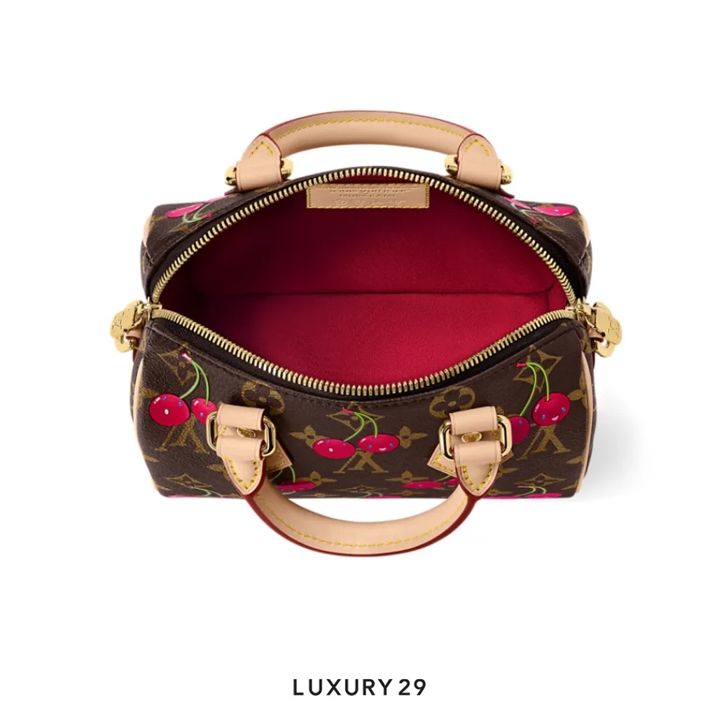 Louis Vuitton LV x TM - Speedy Bandouliere 20 bag Monogram cherry canvas Brown(Small, Brown)