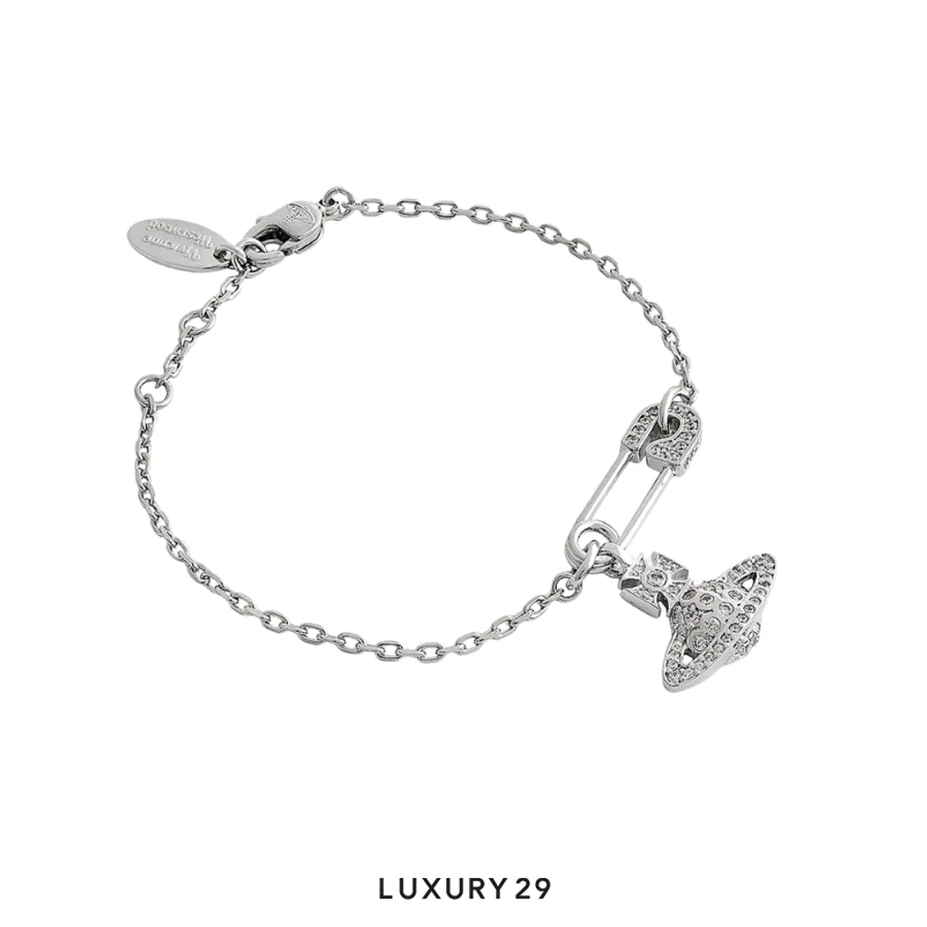 Vivienne westwood Lucrece Bracelet Platinum/White CZ(Free Size, Silver)