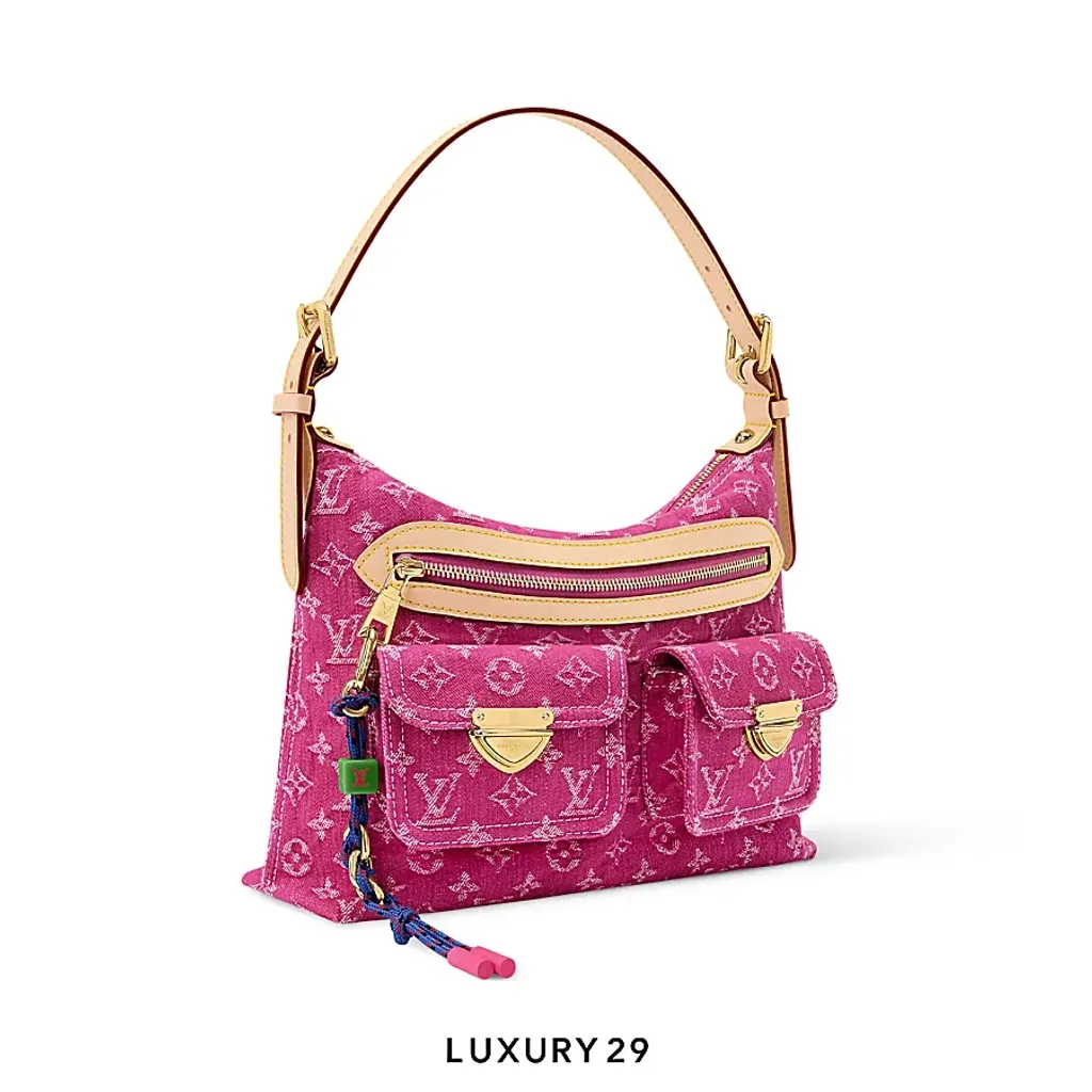 Louis Vuitton LV Baggy NM bag Fuchsia Pink Denim(Small, Pink)