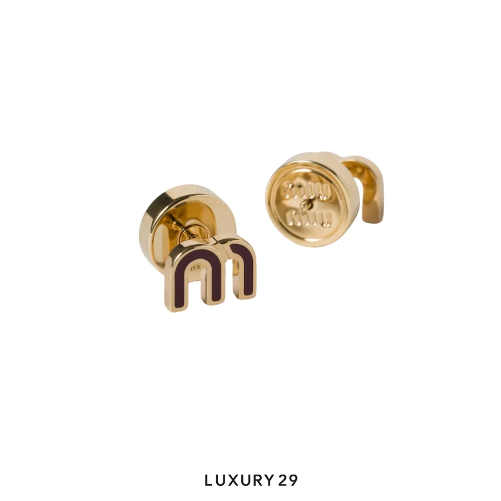 Miu Miu Enameled metal earrings Amaranto(Free Size, Red)