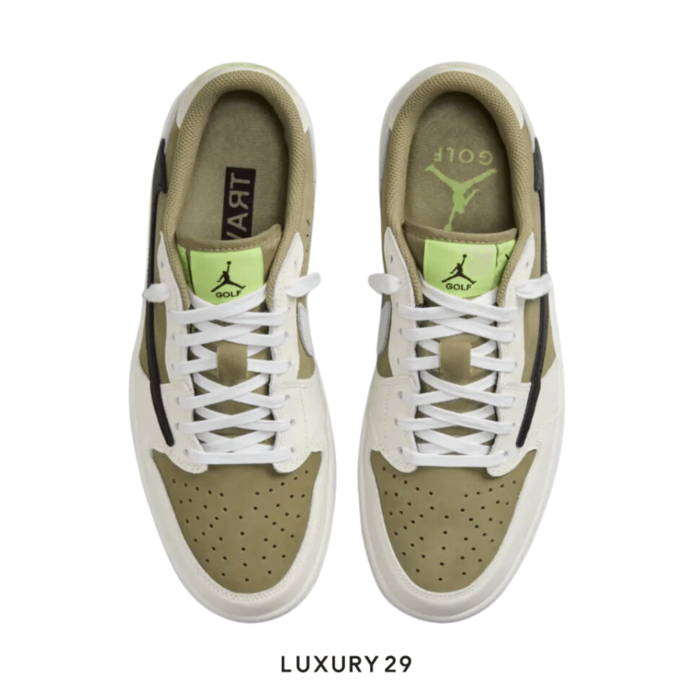 Nike Jordan 1 Retro Low Golf Travis Scott Neutral Olive(M)(42, Green)