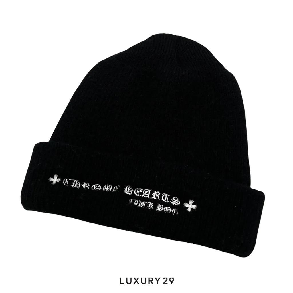 Chrome Hearts logo beanie FKY Black(Free Size, Black)