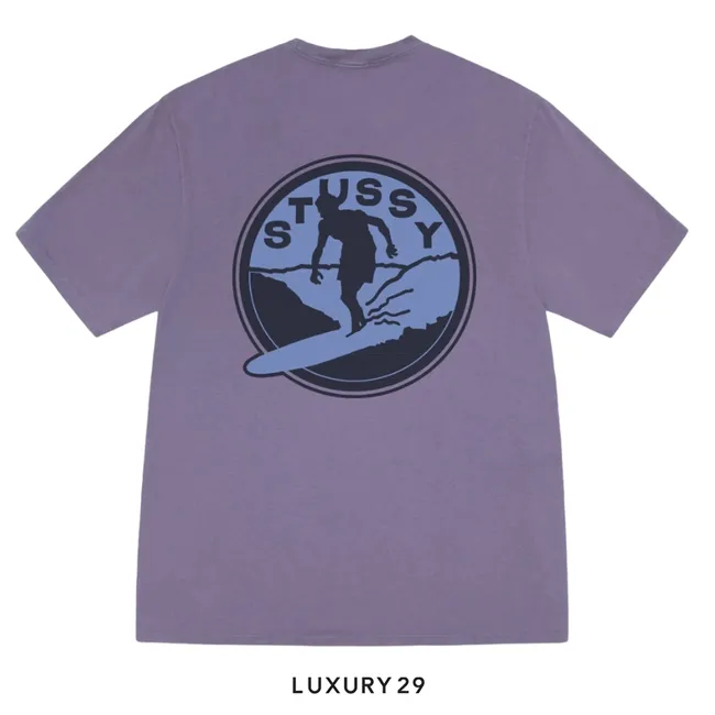 STUSSY SURF CLUB TEE PIGMENT DYED GRAPE