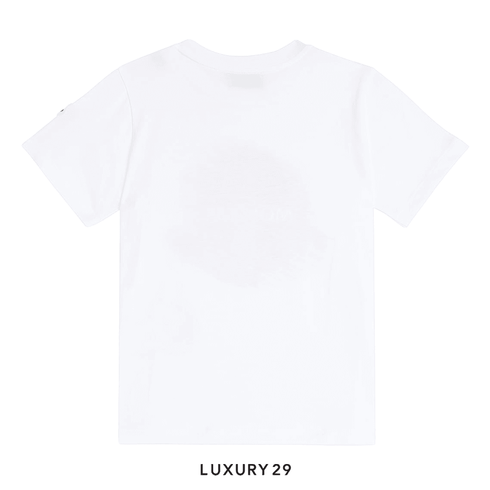 Kid Moncler White Logo T-Shirt White(10A, White)