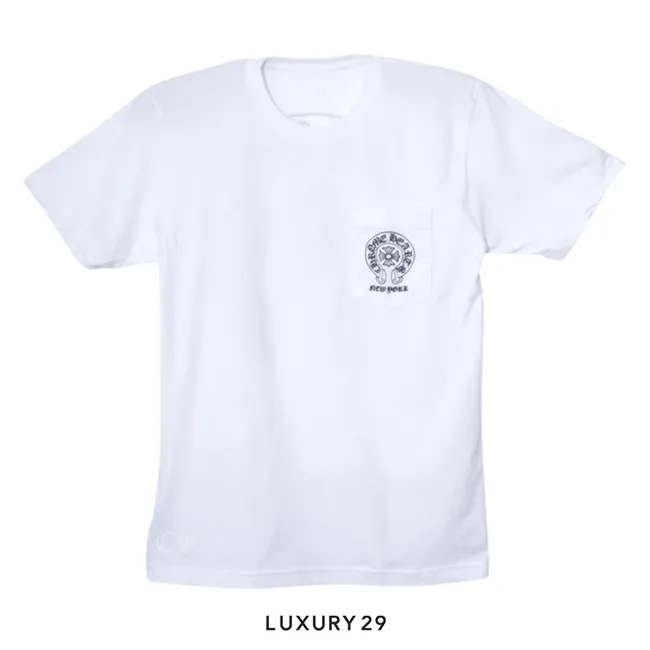 Chrome Hearts New York Exclusive Horseshoes Pocket logo T-shirt White