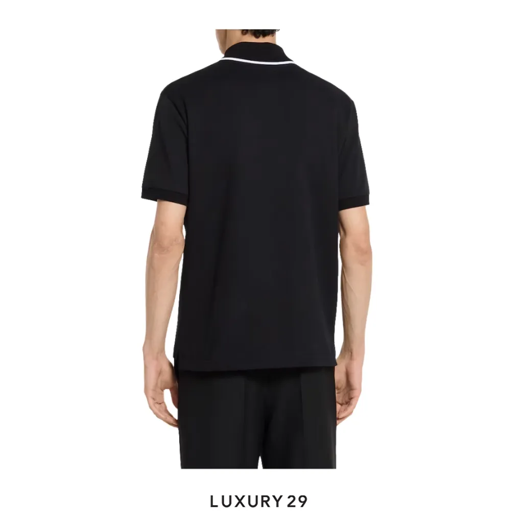 Gucci Cotton piquet polo shirt with embroidery Black(M, Black)