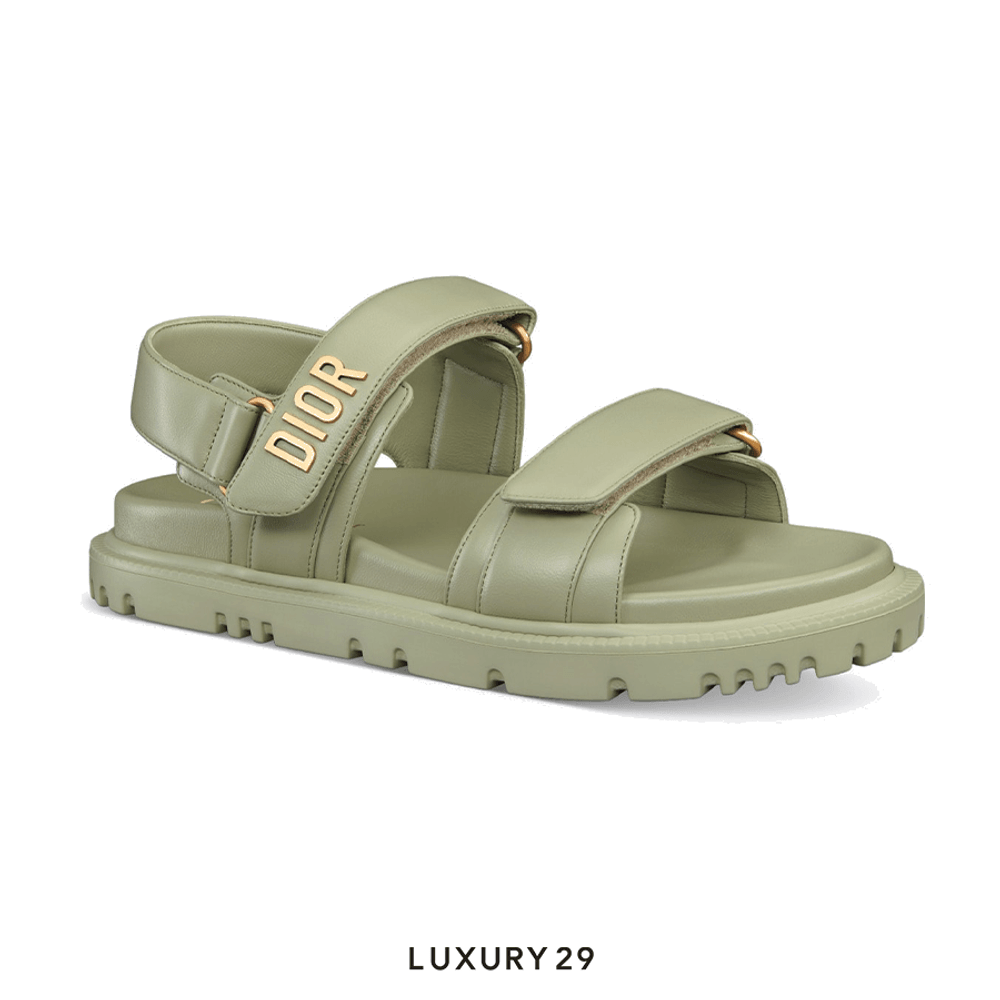 Dioract Sandal Pastel Peyote Green Lambskin(39.5, Green)