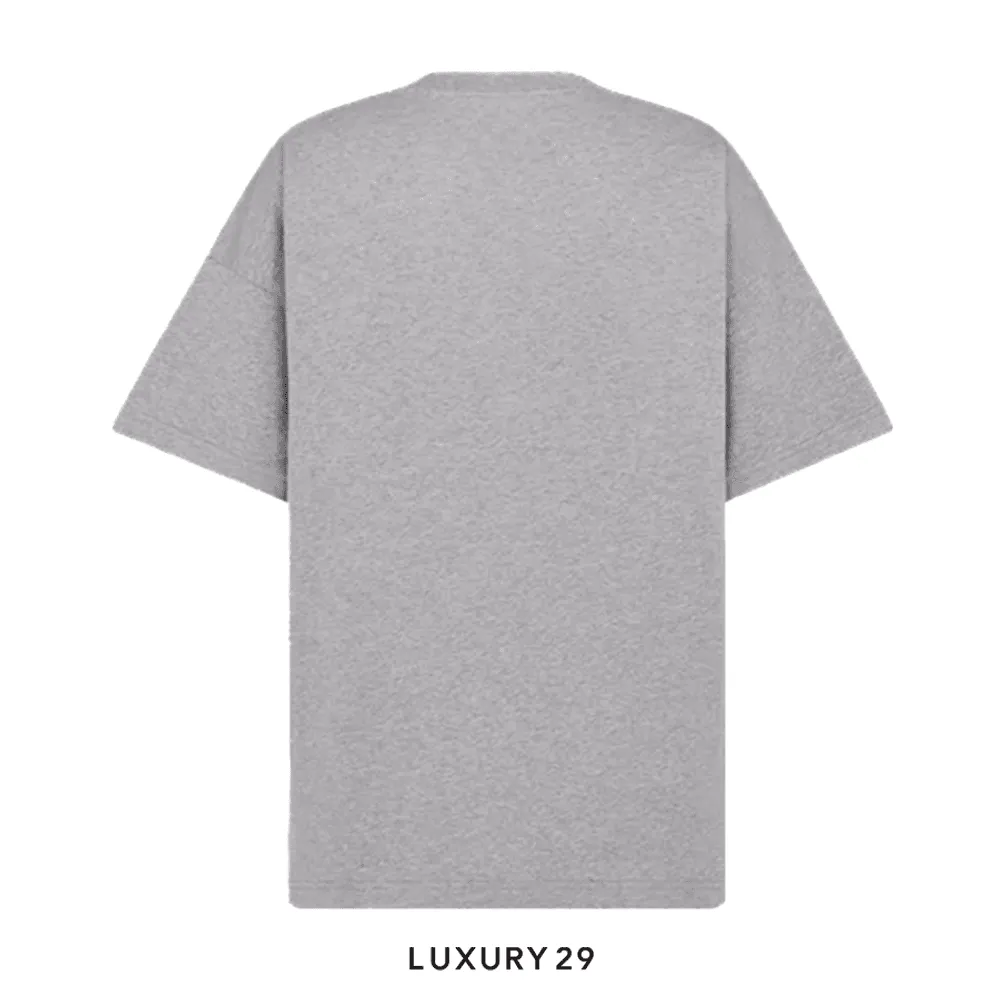 Dior T-Shirt Gray Slub Cotton Jersey(S, Grey)