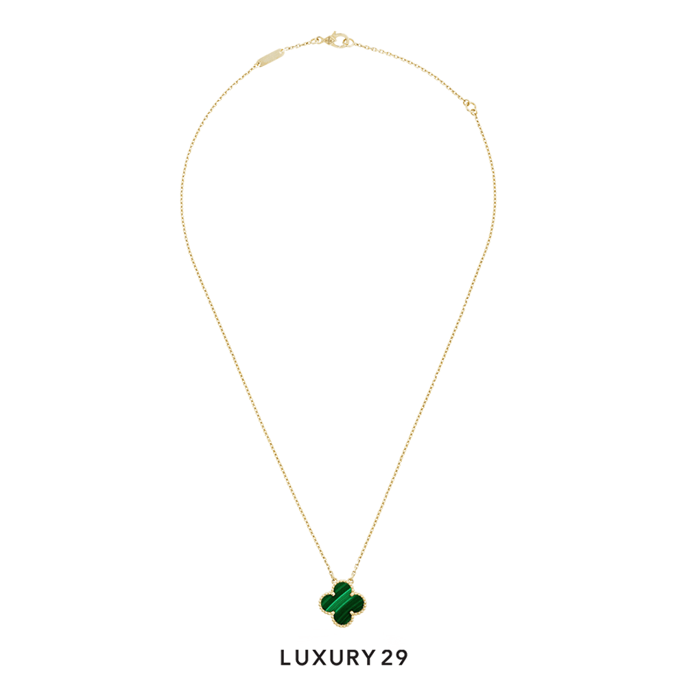 Van Cleef & Arpels Vintage Alhambra pendant, 18K yellow gold, malachite(Free Size, Green)