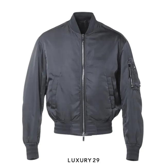 DIOR Nylon Blouson 44 Men's Green Logo embroidery bomber jacket