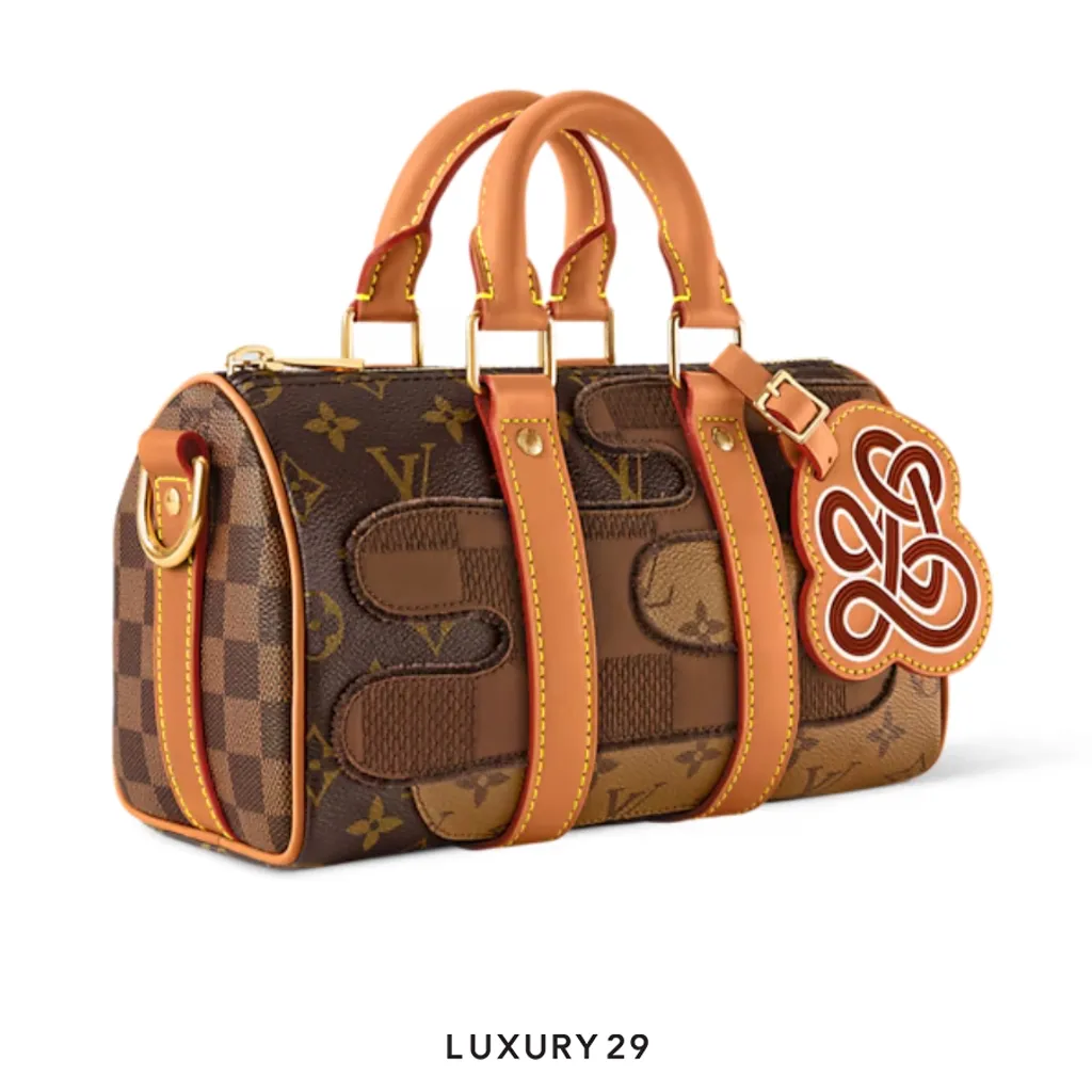 Louis Vuitton LV Keepall Bandouliere 25 Bag Monogram Landscape Canvas Brown(Small, Brown)