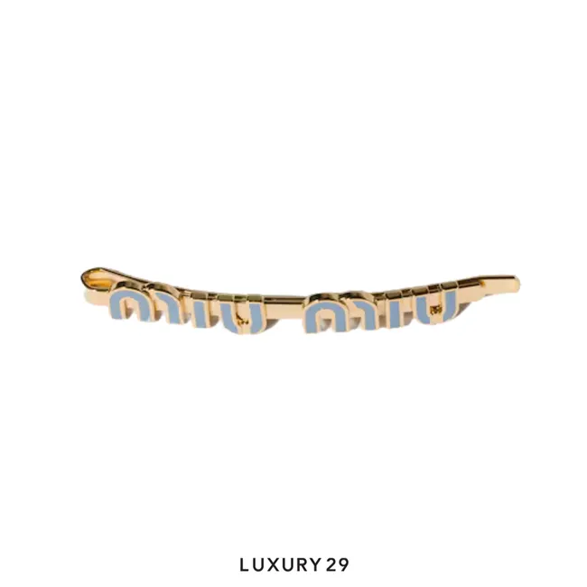 Miu Miu Metal hair clip with coating Blue
