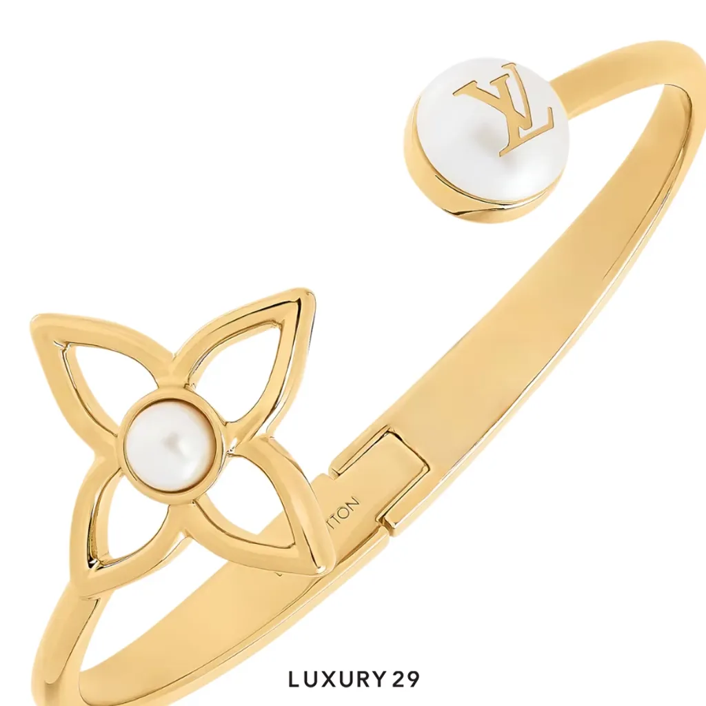 Louis Vuitton LV Pearly Flower Bracelet Gold (M)(Medium, Gold)