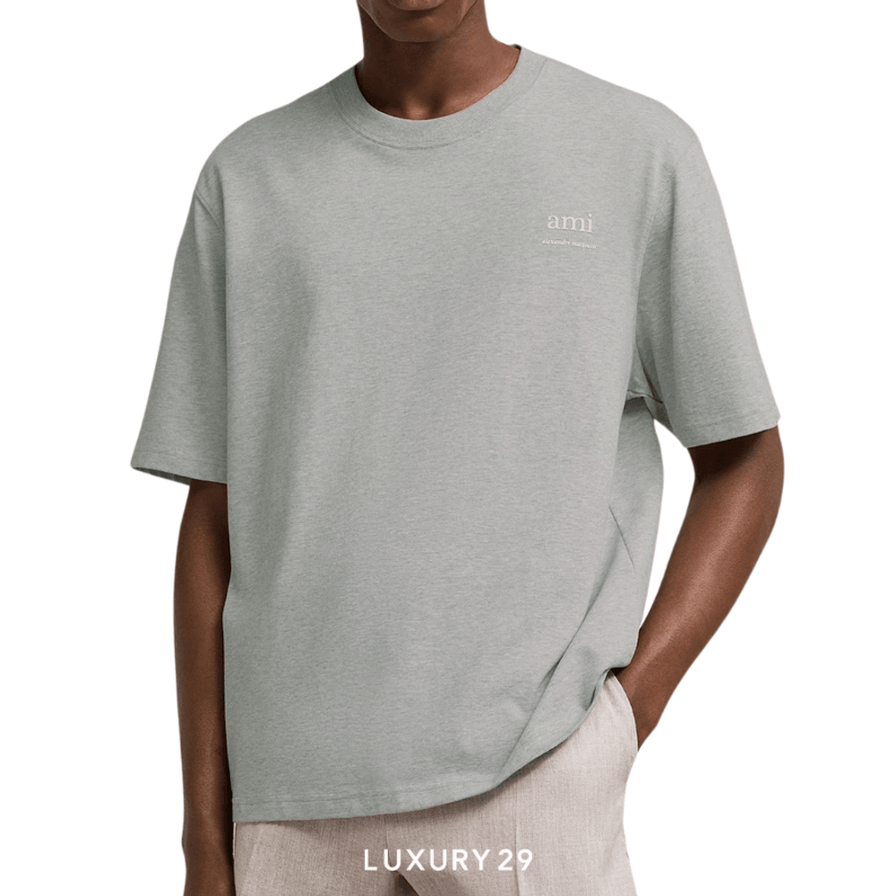 AMI ALEXANDRE MATTIUSSI T-SHIRT HEATHER ASH GREY(S, Grey)