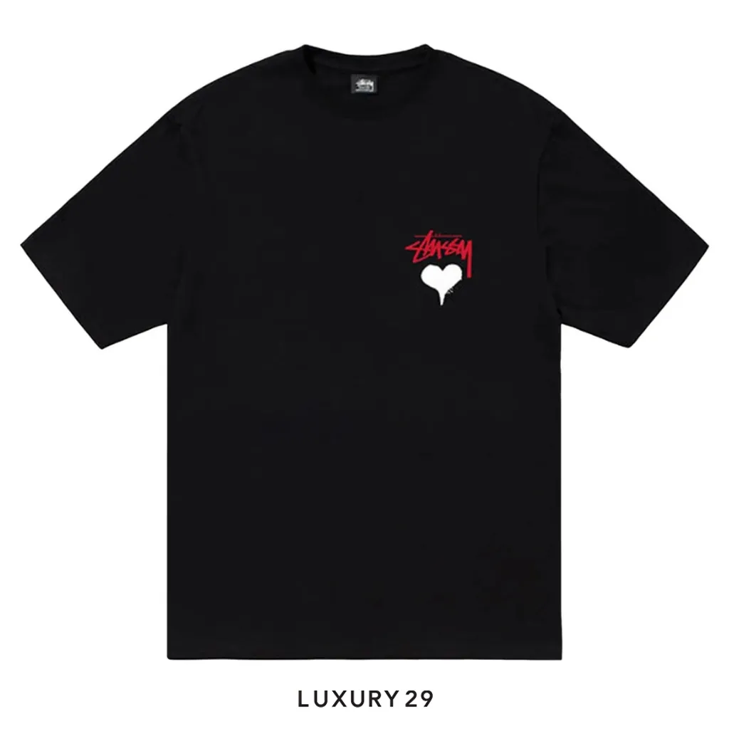 Stussy Stock Heart Tee Black(S, Black)