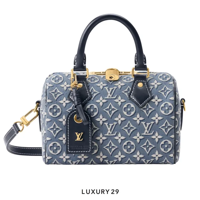 Louis Vuitton LV Speedy Bandouliere 20 bag Monogram Bleu pattern