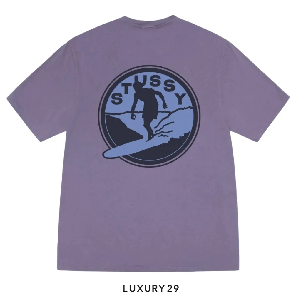 STUSSY SURF CLUB TEE PIGMENT DYED GRAPE(S, Purple)