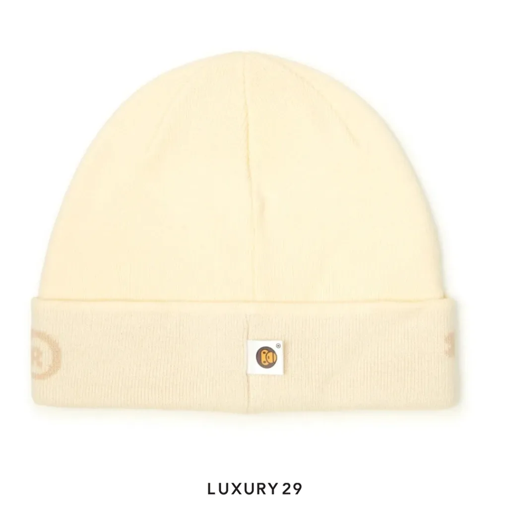 A Bathing Ape BABY MILO Beanie Knit Cap Ivory(Free Size, Neutrals)