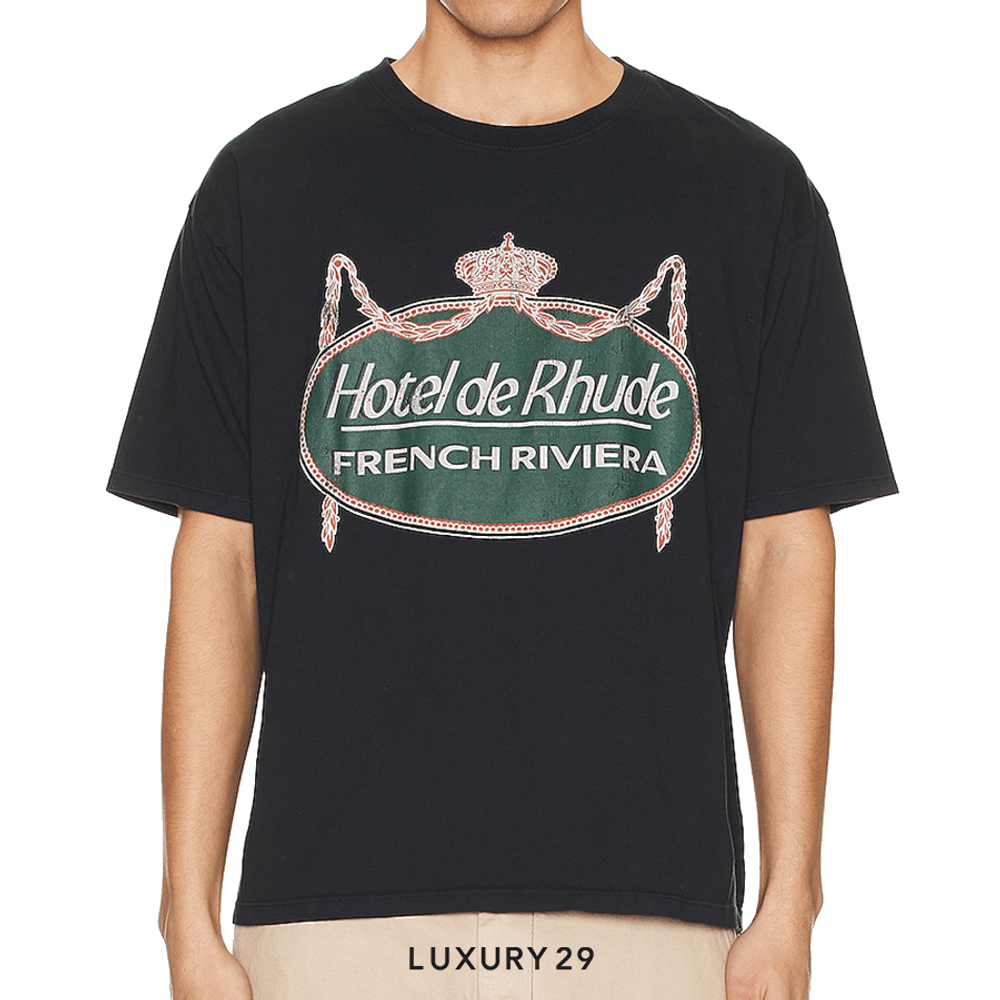 Rhude RHUDE RIVIERA TEE VTG BLACK(L, Black)