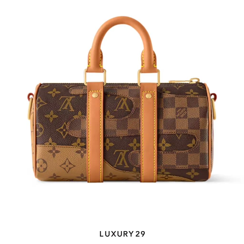 Louis Vuitton LV Keepall Bandouliere 25 Bag Monogram Landscape Canvas Brown(Small, Brown)