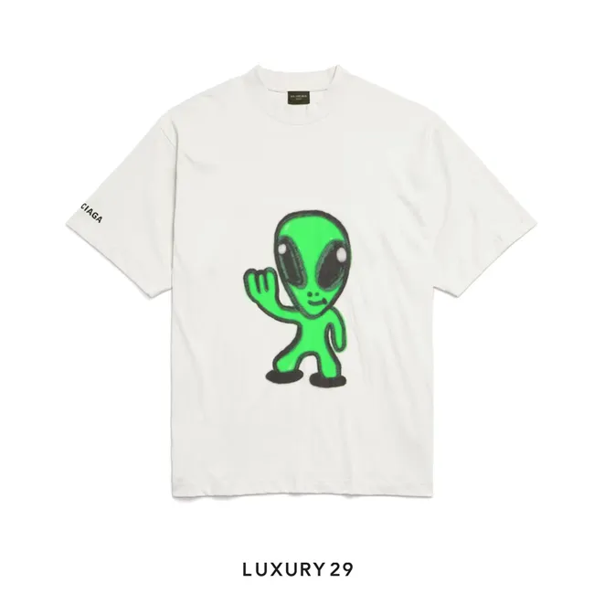 Balenciaga Hi There + Dripley T-shirt Medium Fit in Dirty White