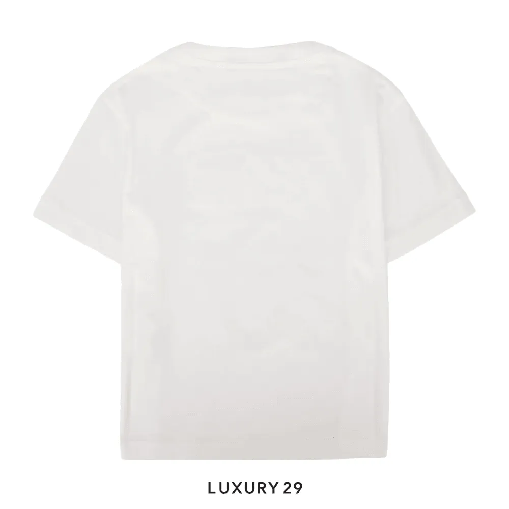 Kid Fendi T-Shirt Jersey Tinto Gesso(10A, White)