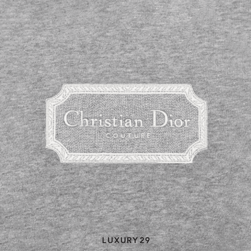 Dior Couture Relaxed-Fit T-Shirt Gray Cotton Jersey(XL, Grey)