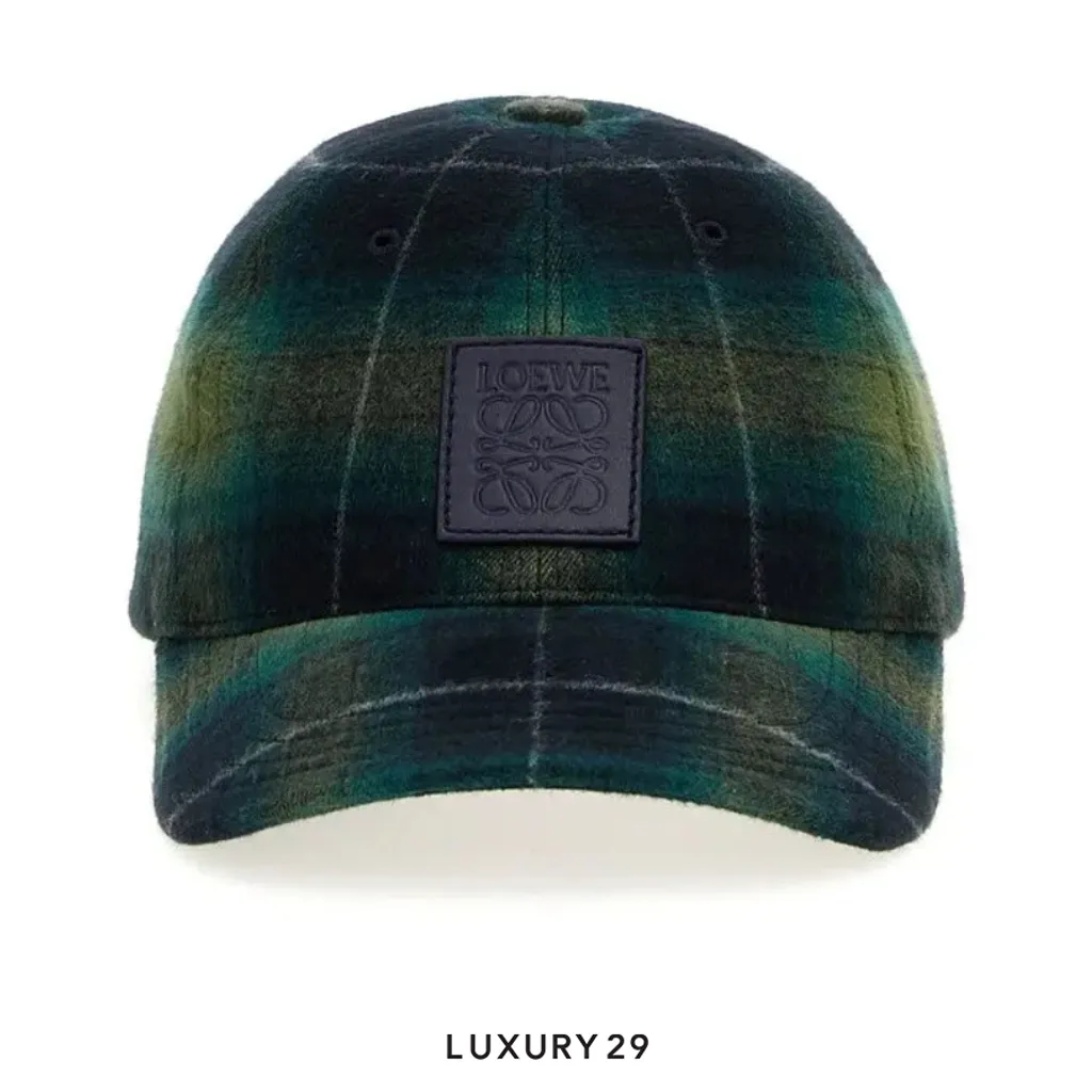 Loewe Tartan Wool Cap Hats Multicolor(Free Size, Multicolour)