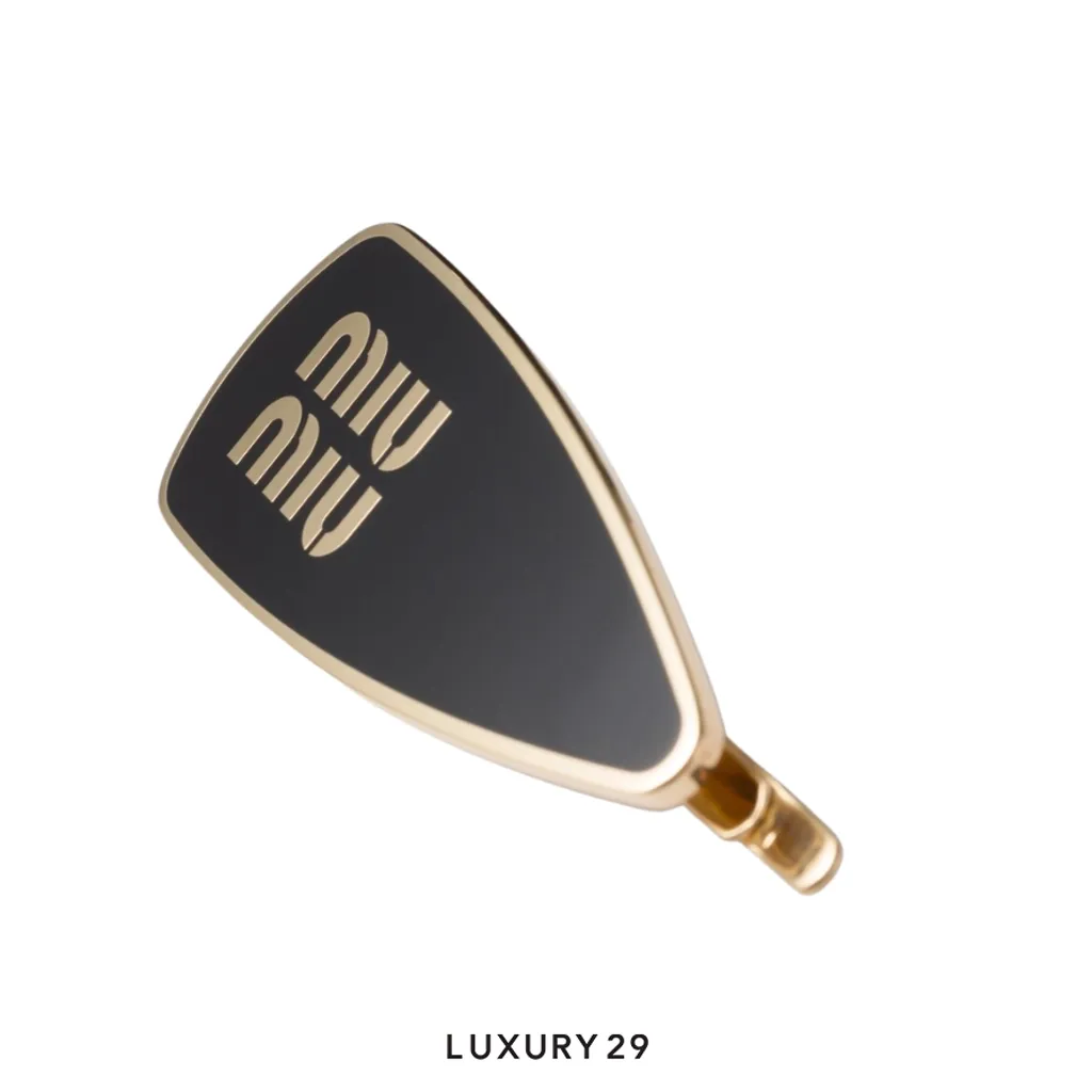 Miu Miu Enameled metal hair clip Black(Free Size, Black)