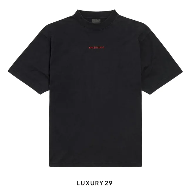 Balenciaga Men's Balenciaga Back T-shirt Medium Fit in Faded Black/red