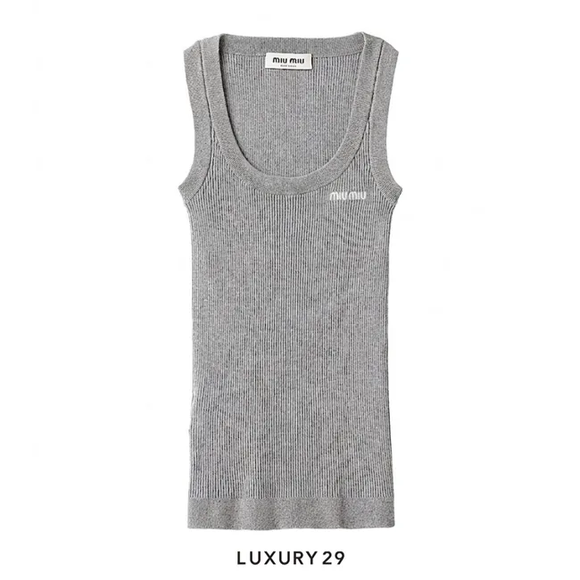 Miu Miu Canotta Cashmere Silk Grigio Grey